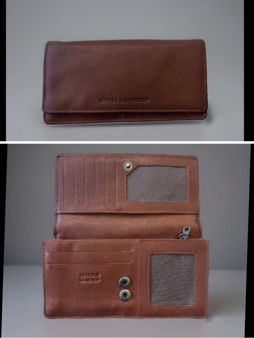 Spikes & Sparrow Leather Smith Wallet Brandy Multi Compartment